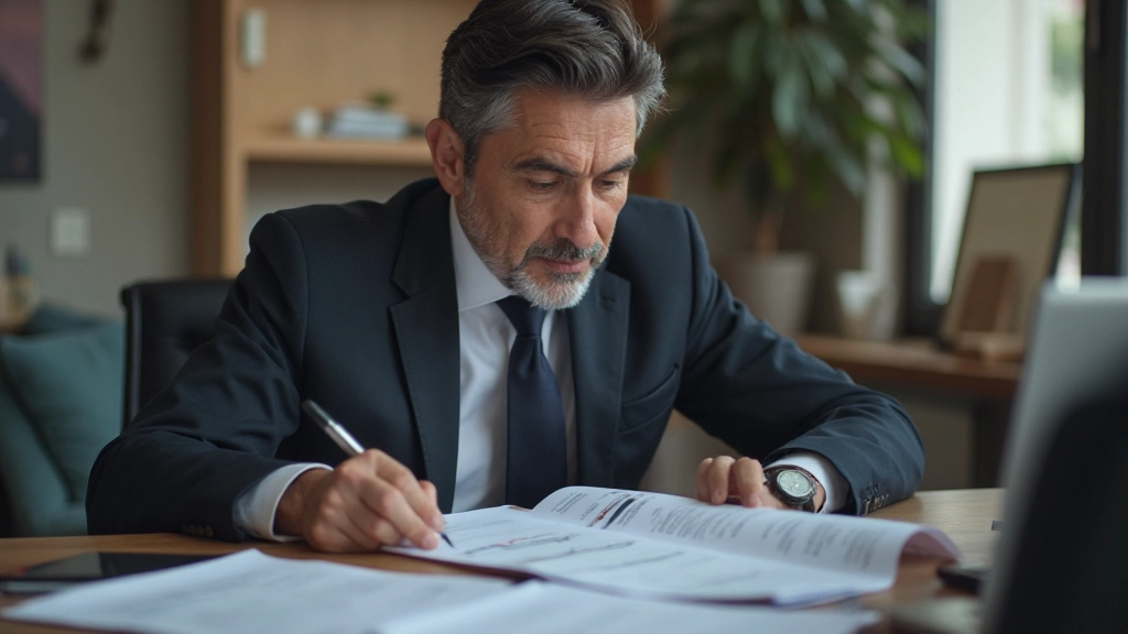 Инвестиционный портфель с облигациями и акциями в папке на офисном столе