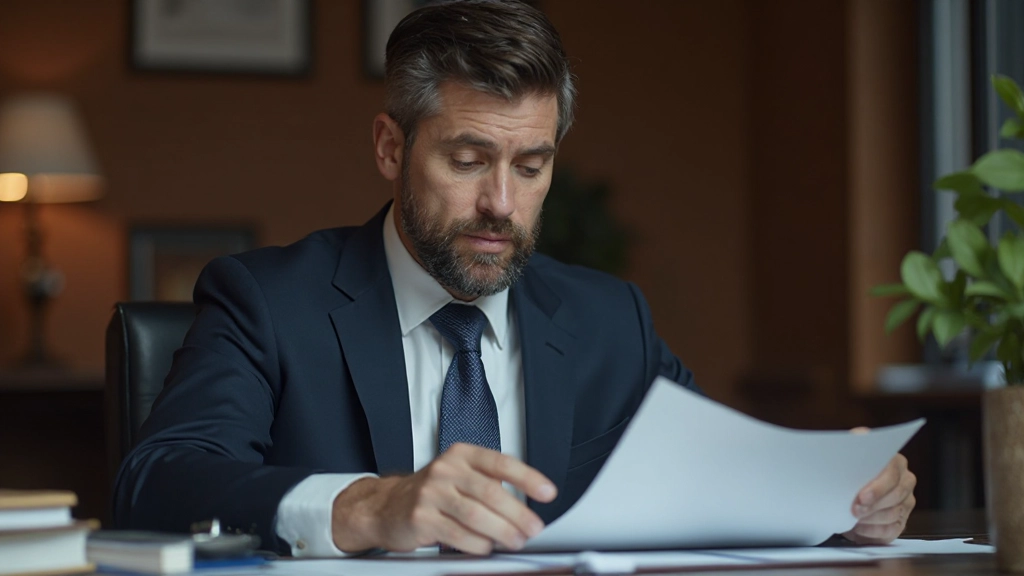 Инвестор изучает портфель облигаций и документы на рабочем столе