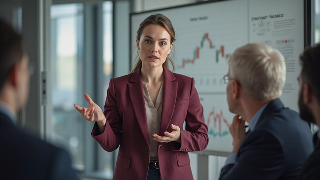 Финансовый профессионал проводит презентацию по инвестиционной стратегии